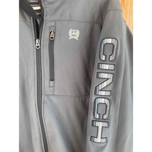 Cinch Men’s Grey Softshell Bonded Jacket – Size Large, Water Resistant - Picture 2 of 8
